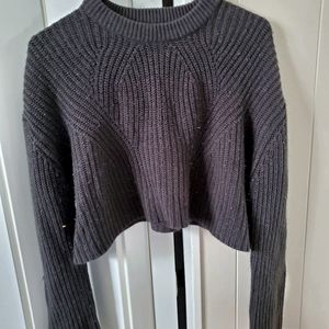 Large Cropped Knit Sweater